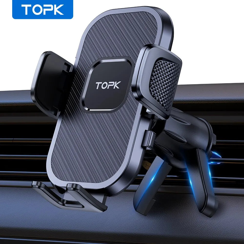 TOPK Gravity Car Phone Holder - Dashboard, Windshield & Air Vent Mount