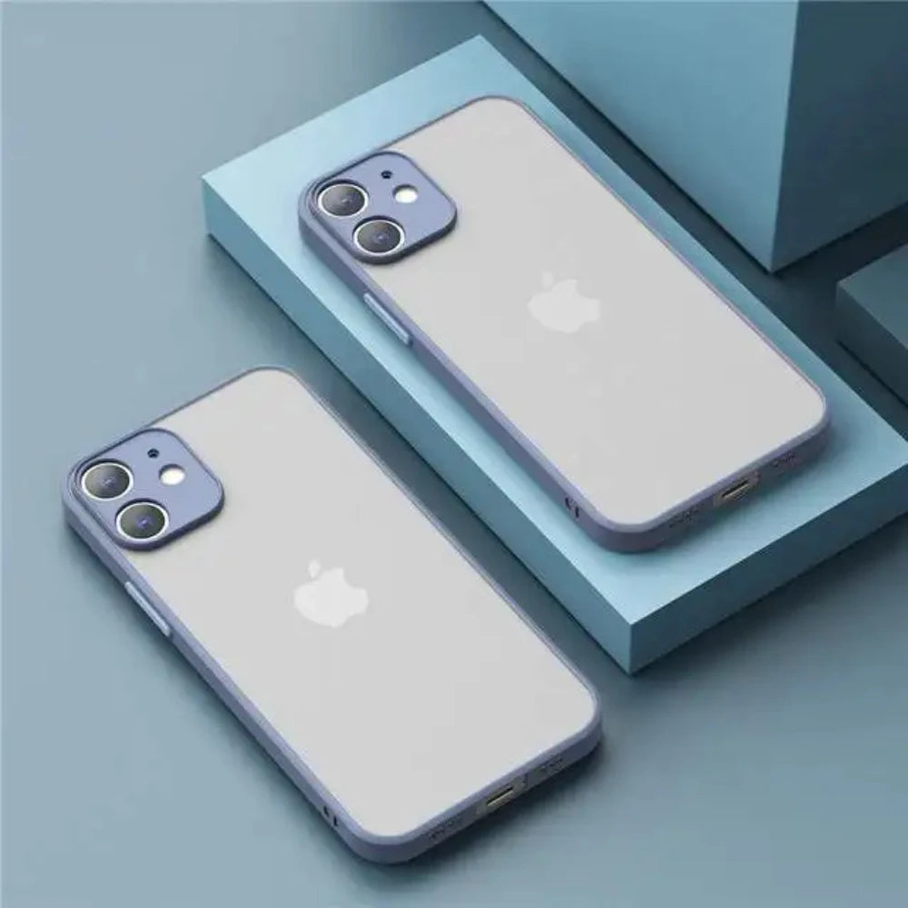Shockproof Armor Matte Case for iPhone - Silicone Bumper Hard PC Back Cover