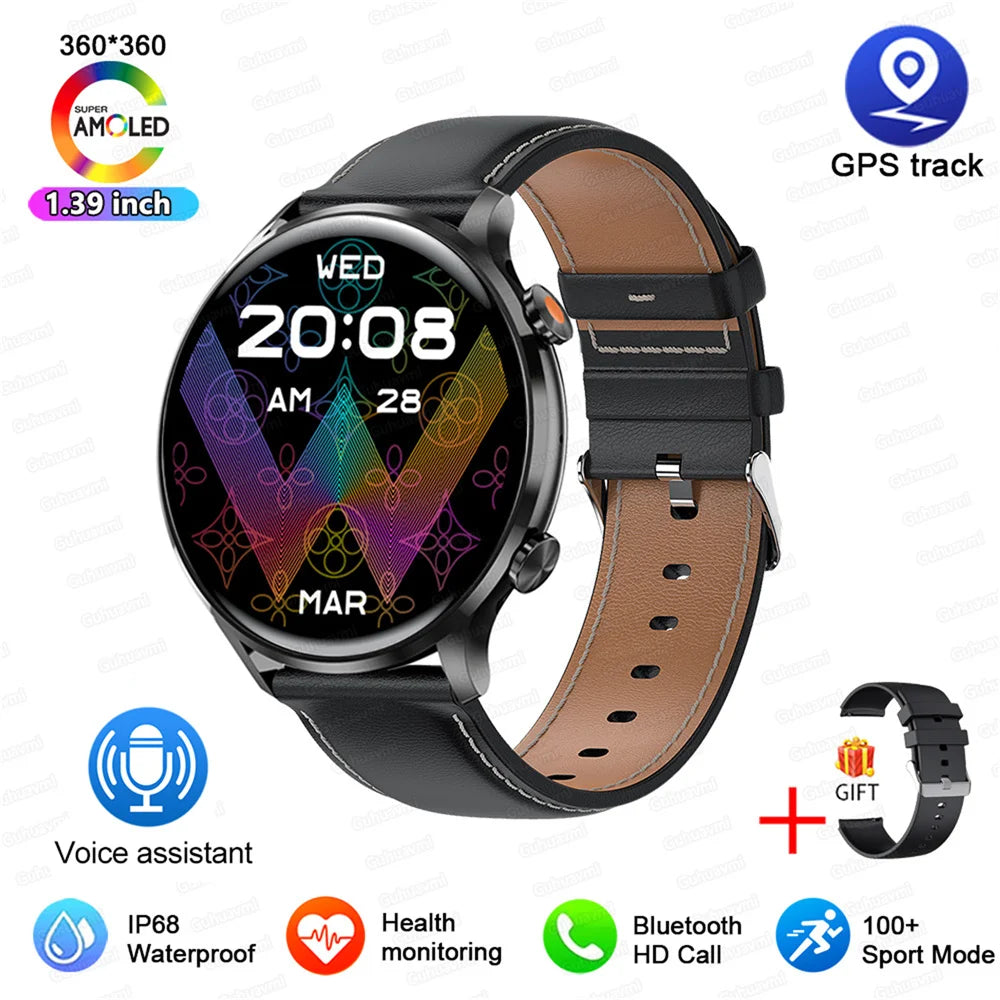2025 AMOLED Smartwatch - Bluetooth Call, GPS, IP68 Waterproof, Android & iOS