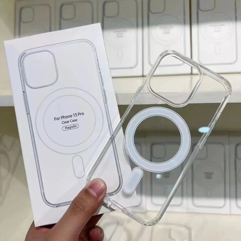 Hard Crystal Magnetic Case for iPhone - MagSafe Compatible Clear Cover