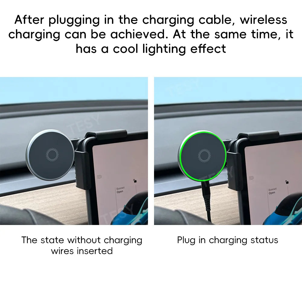 Tesla & BYD Magnetic Car Phone Mount - 15W MagSafe Wireless Charger