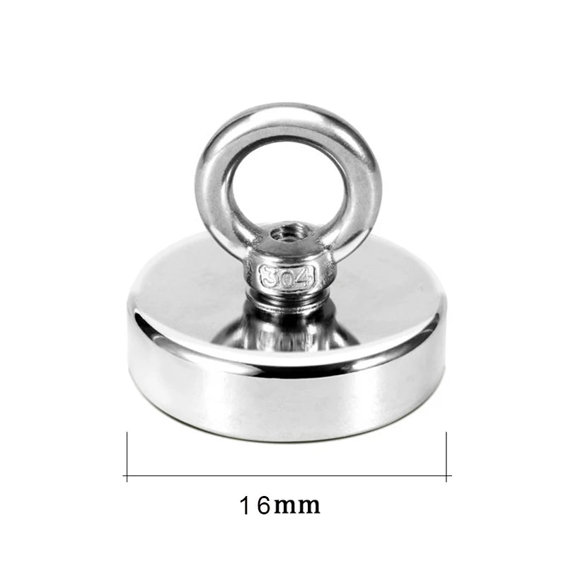 Neodymium Fishing Magnet - Heavy Duty Salvage Magnet with Rope & Eyebolt