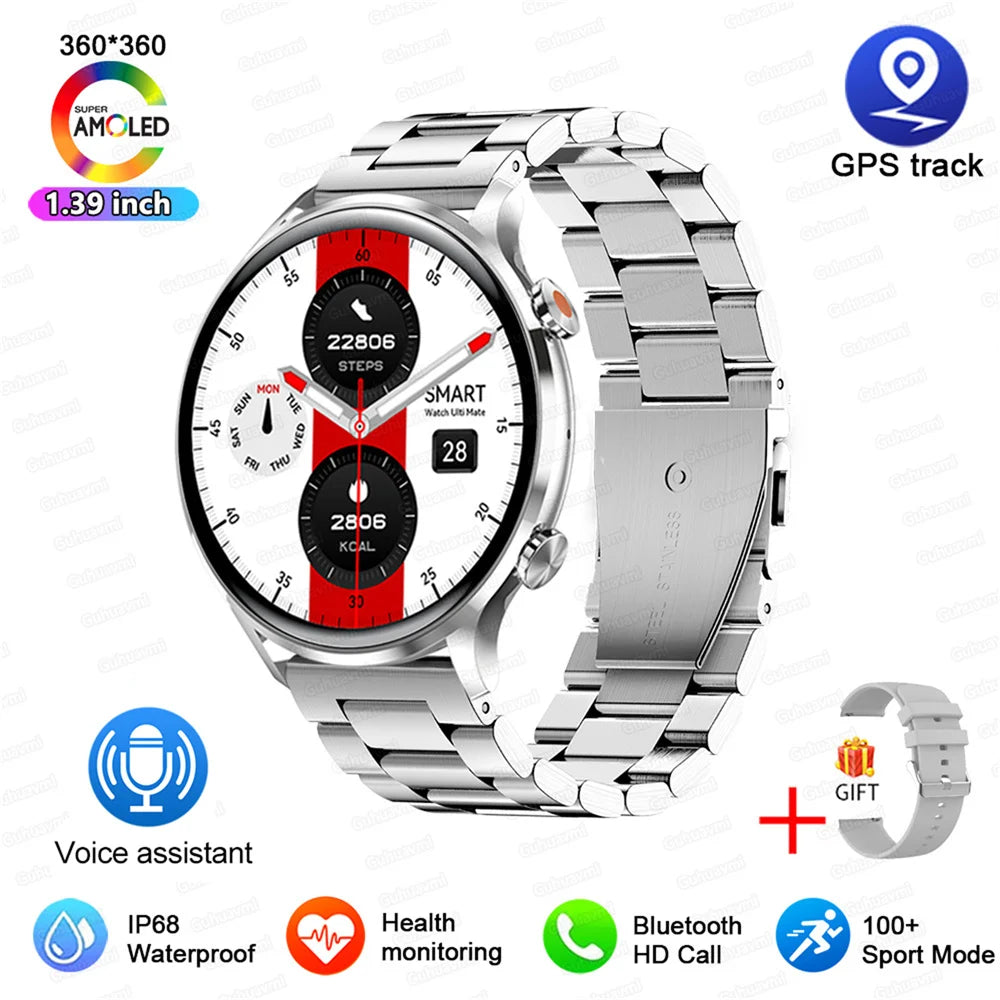 2025 AMOLED Smartwatch - Bluetooth Call, GPS, IP68 Waterproof, Android & iOS