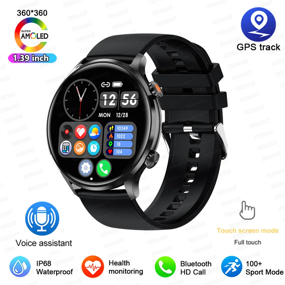 2025 AMOLED Smartwatch - Bluetooth Call, GPS, IP68 Waterproof, Android & iOS