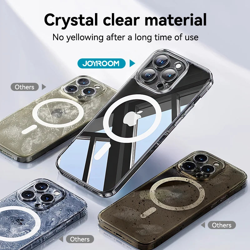 Joyroom Magnetic Clear Case for iPhone - Anti-Yellow MagSafe Wireless Charging Cover