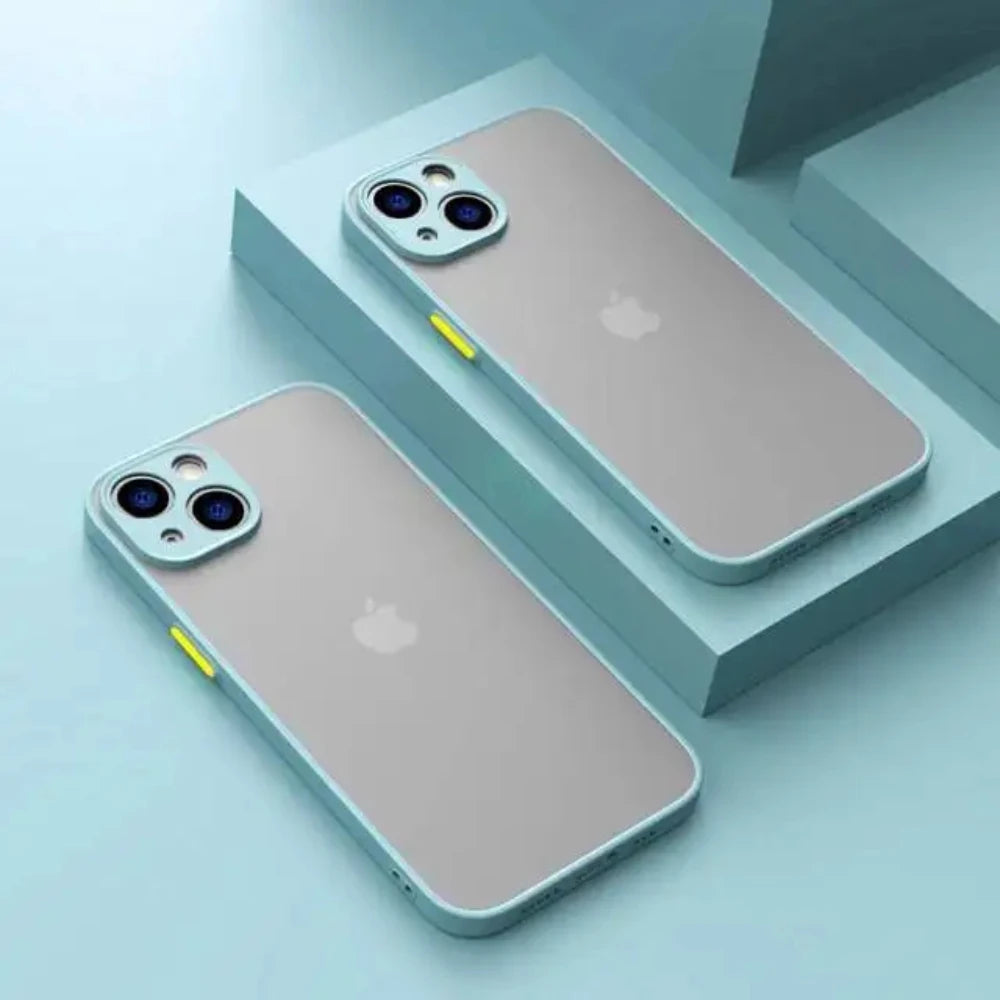 Shockproof Armor Matte Case for iPhone - Silicone Bumper Hard PC Back Cover