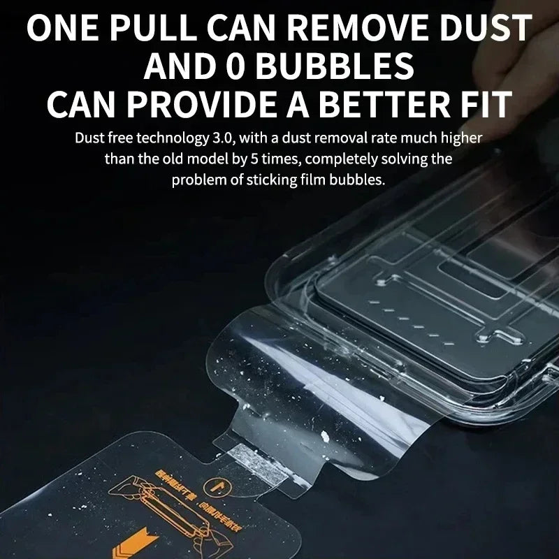 Oleophobic Screen Protector for iPhone - Dust-Free Easy Install Tempered Glass