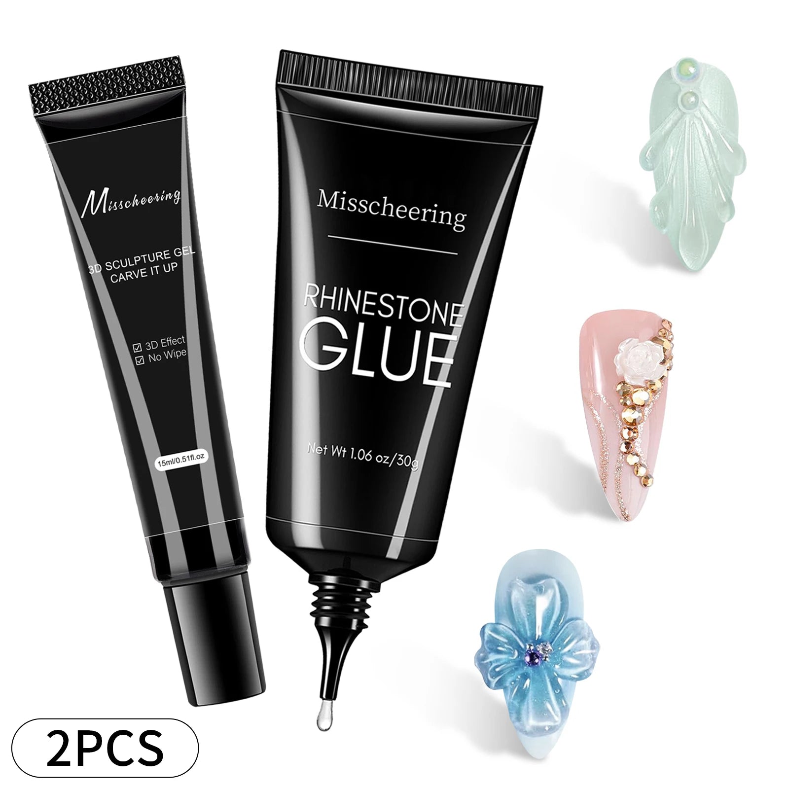 Nail Rhinestone Glue Gel - Super Strong 3D Nail Art Adhesive