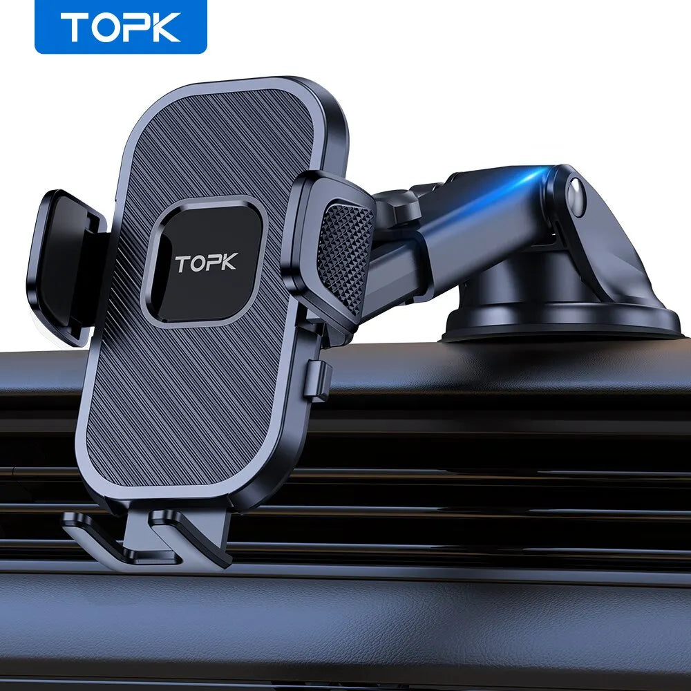 TOPK Gravity Car Phone Holder - Dashboard, Windshield & Air Vent Mount