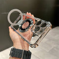Luxury Magnetic Clear Case for iPhone - MagSafe Compatible with Bracket Stand