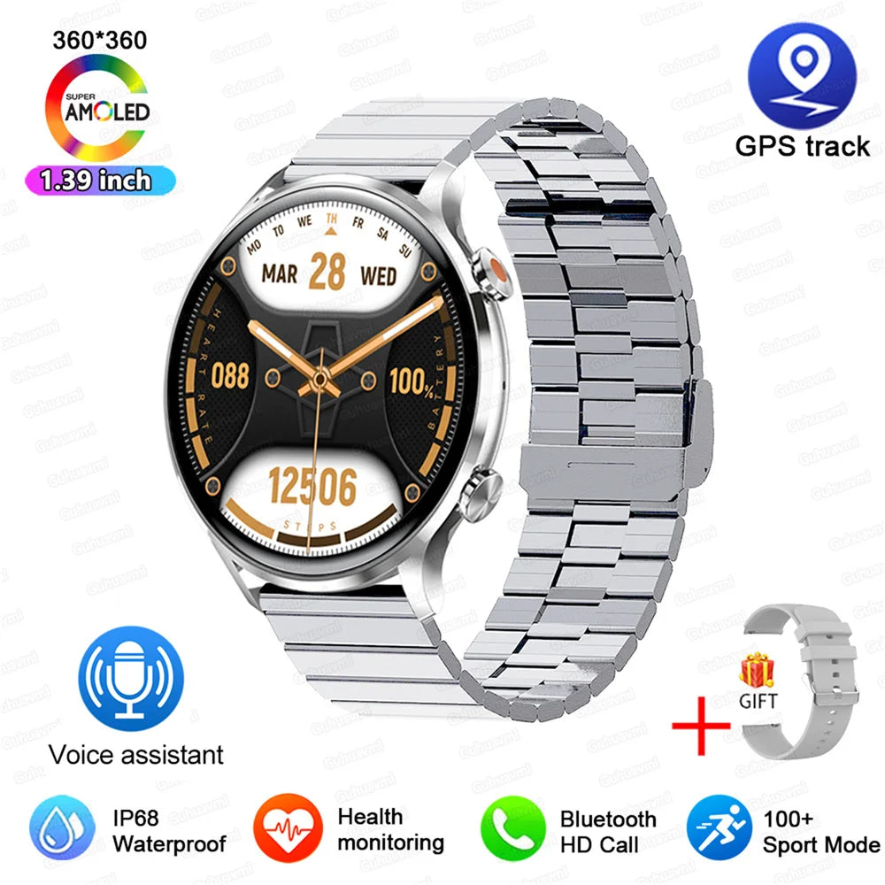 2025 AMOLED Smartwatch - Bluetooth Call, GPS, IP68 Waterproof, Android & iOS