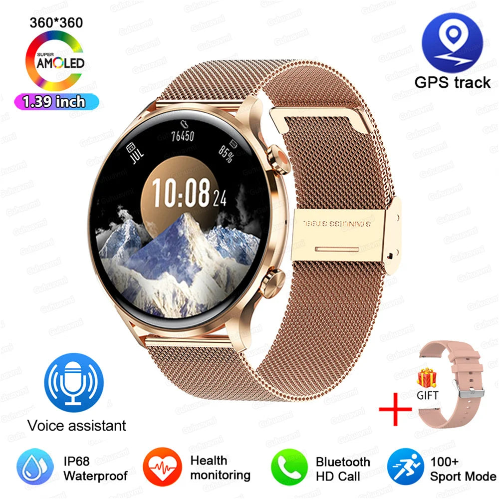 2025 AMOLED Smartwatch - Bluetooth Call, GPS, IP68 Waterproof, Android & iOS