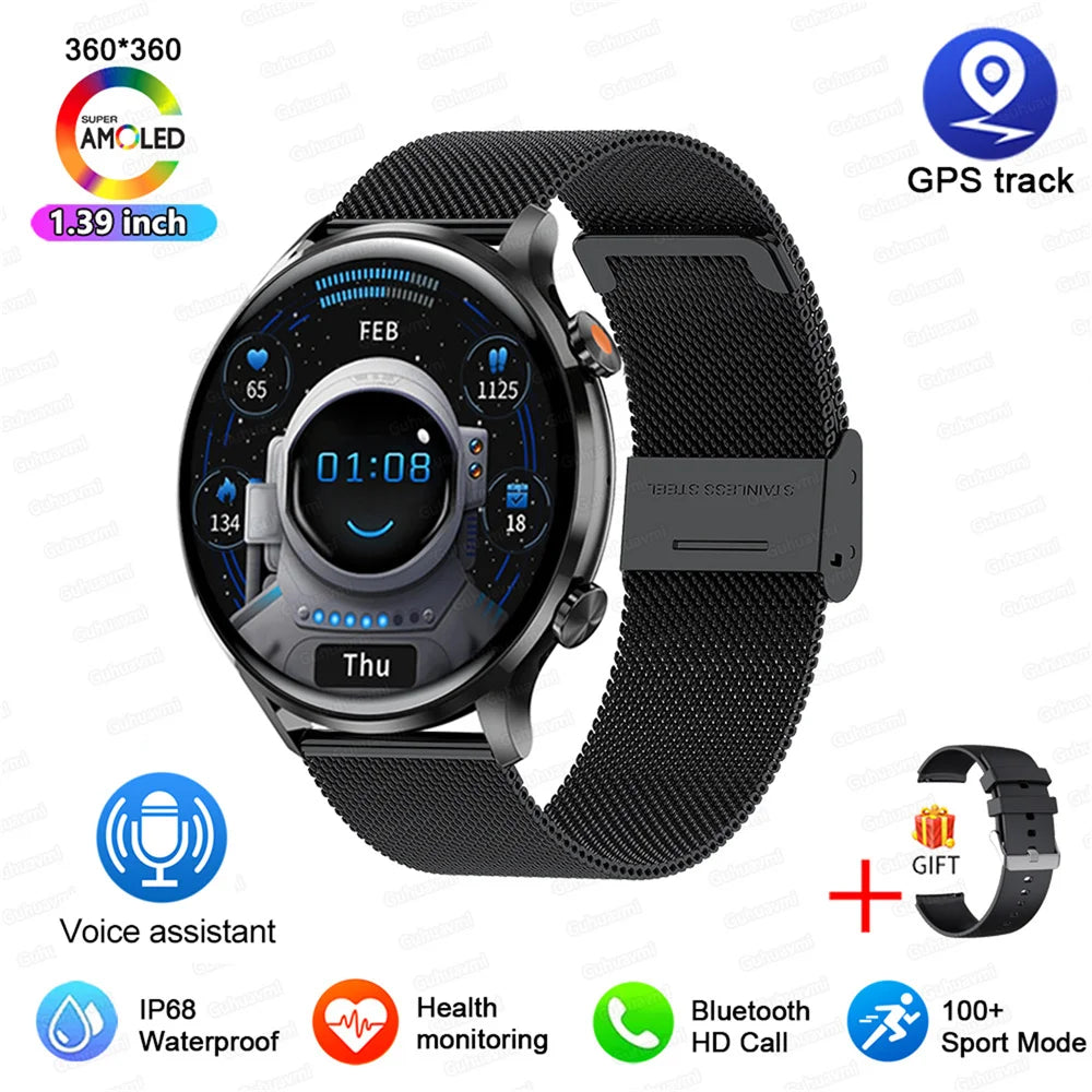 2025 AMOLED Smartwatch - Bluetooth Call, GPS, IP68 Waterproof, Android & iOS