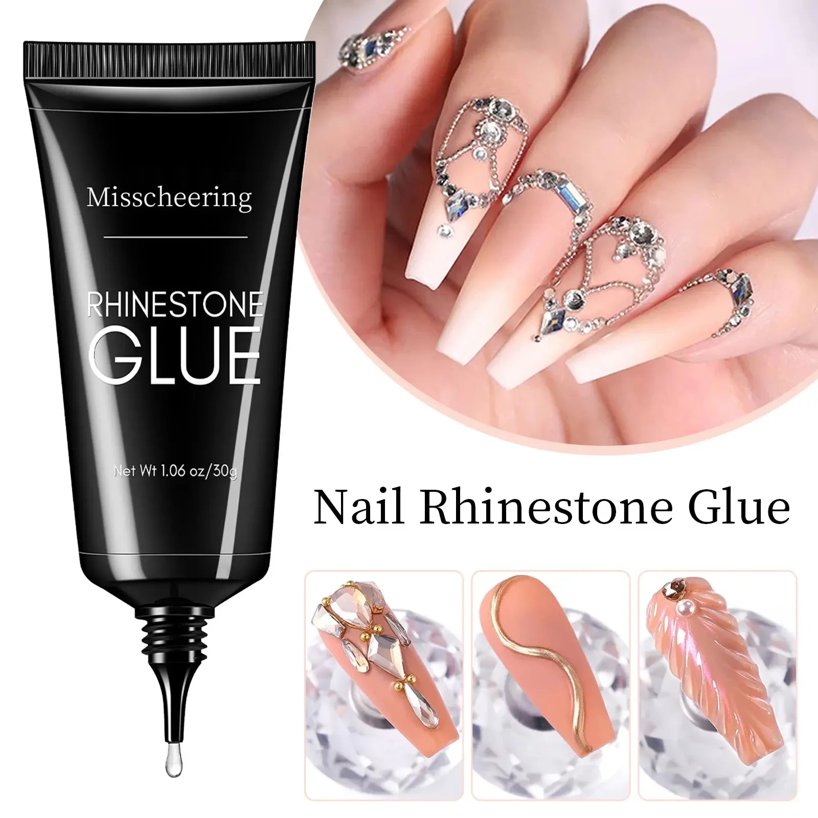 Nail Rhinestone Glue Gel - Super Strong 3D Nail Art Adhesive