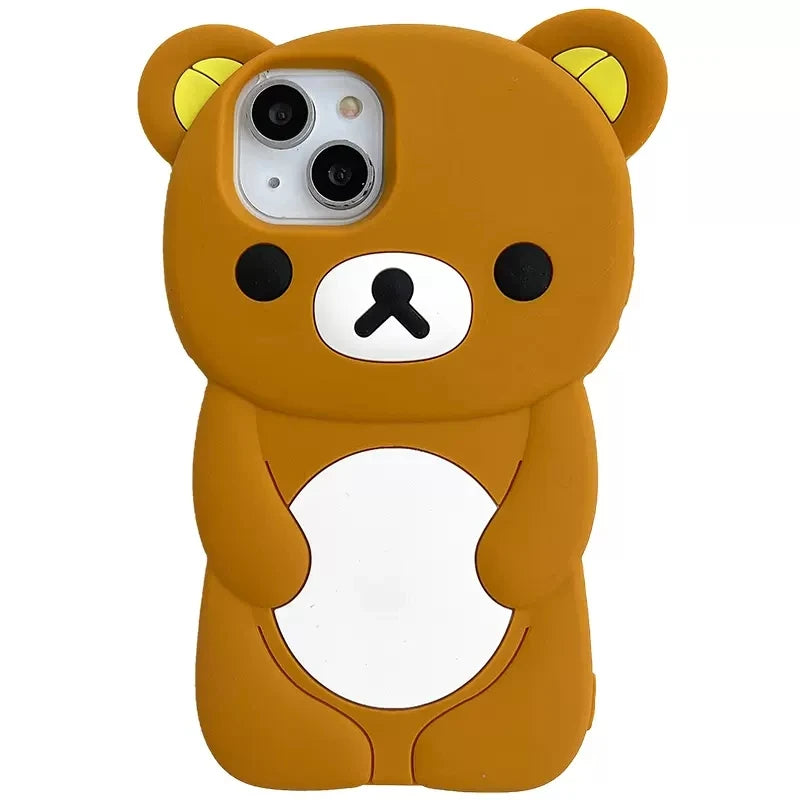 Rilakkuma Bear Silicone Case for iPhone - Cute Soft Cover for All Models