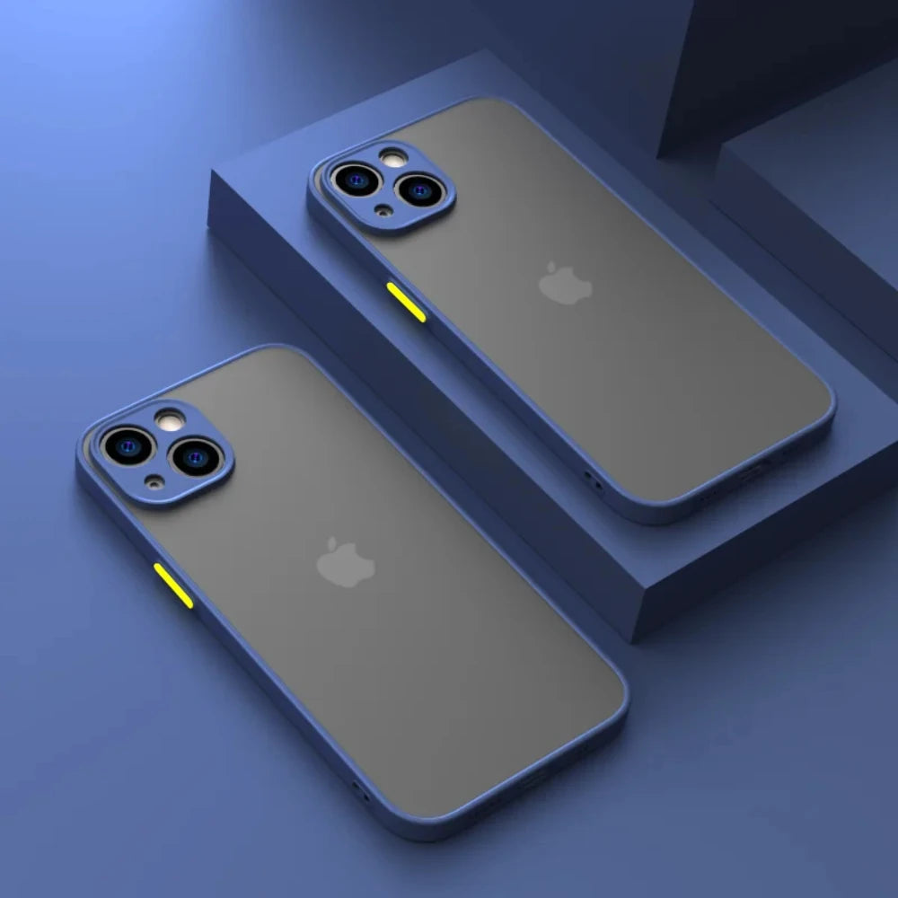 Shockproof Armor Matte Case for iPhone - Silicone Bumper Hard PC Back Cover