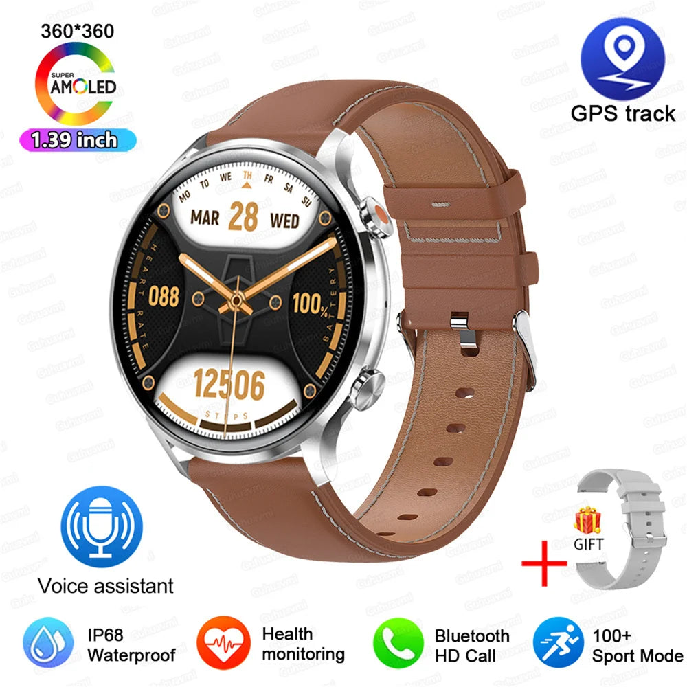 2025 AMOLED Smartwatch - Bluetooth Call, GPS, IP68 Waterproof, Android & iOS