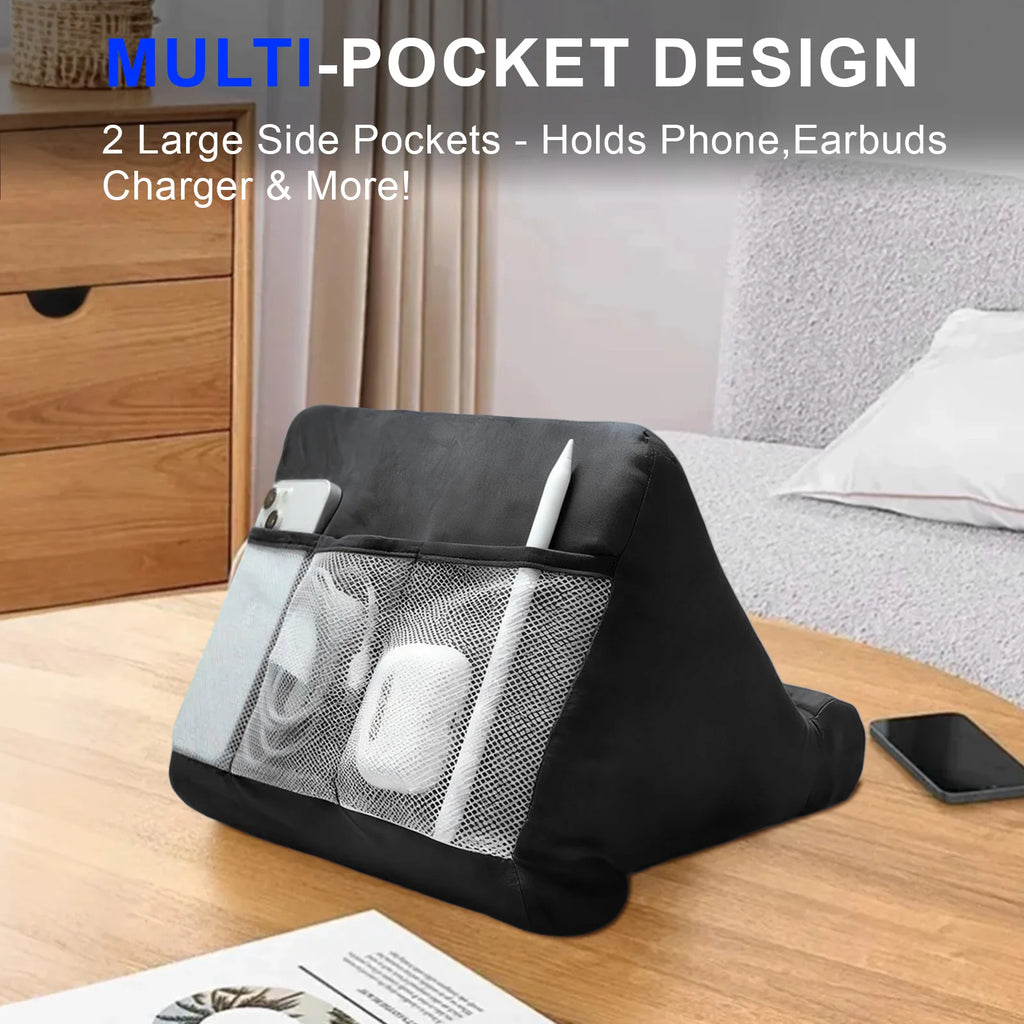 Soft Pillow Tablet Stand - Multi-Angle Adjustable Reading Holder for iPad & Tablets