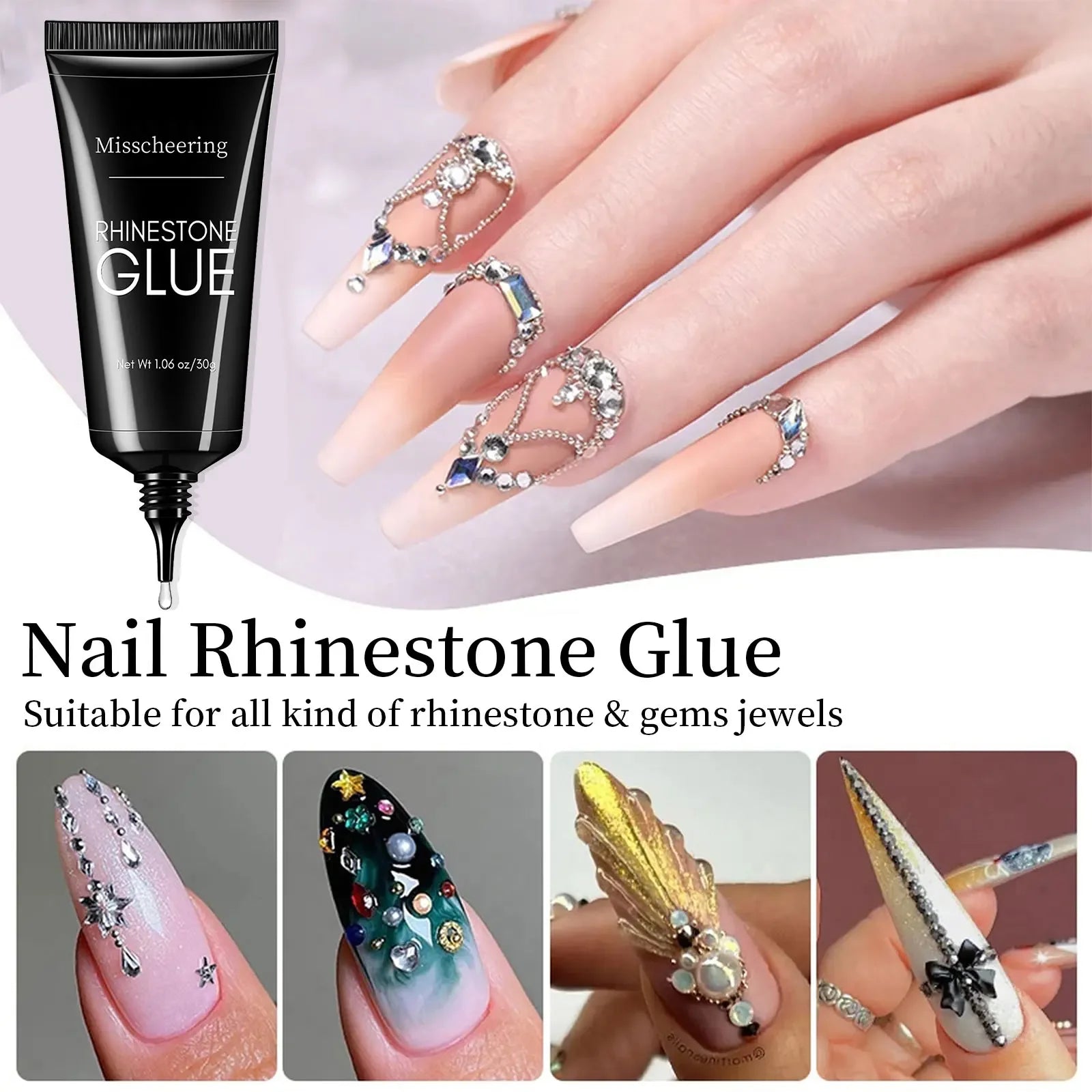 Nail Rhinestone Glue Gel - Super Strong 3D Nail Art Adhesive
