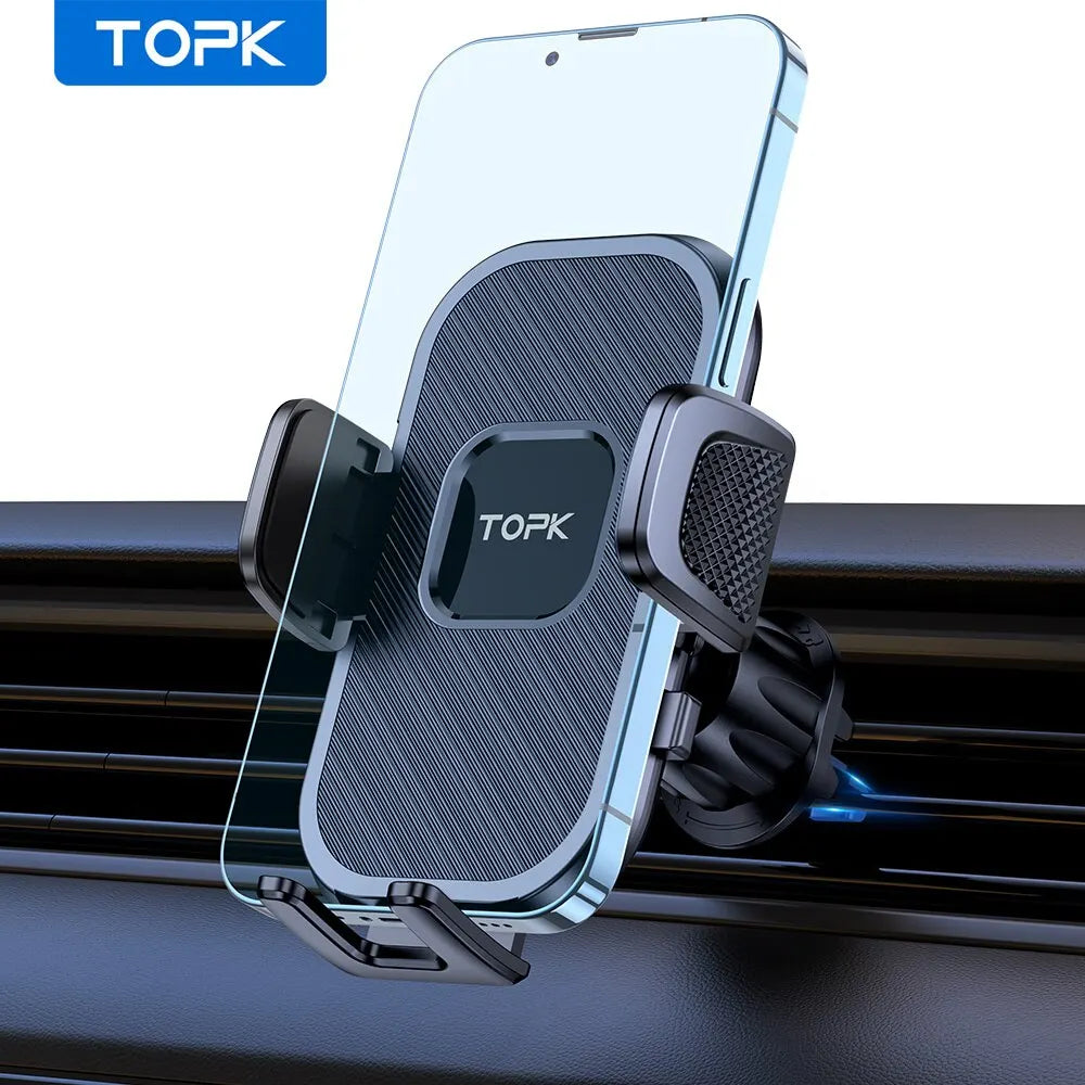 TOPK Gravity Car Phone Holder - Dashboard, Windshield & Air Vent Mount