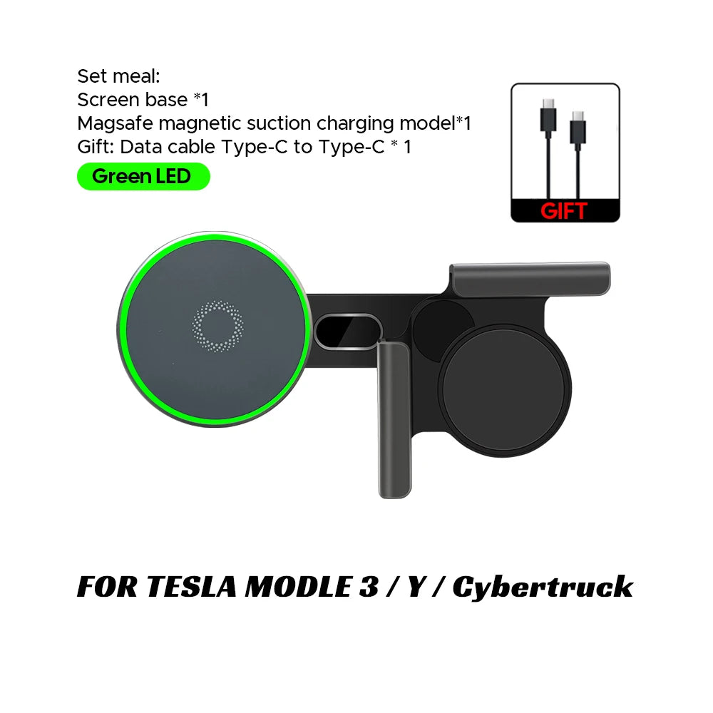 Tesla & BYD Magnetic Car Phone Mount - 15W MagSafe Wireless Charger