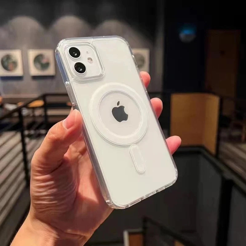 Hard Crystal Magnetic Case for iPhone - MagSafe Compatible Clear Cover