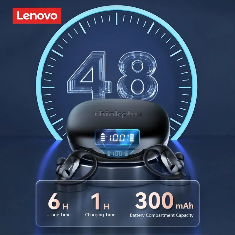 Lenovo LP75 TWS Bluetooth 5.3 Earbuds - LED Display, Noise Reduction, Waterproof