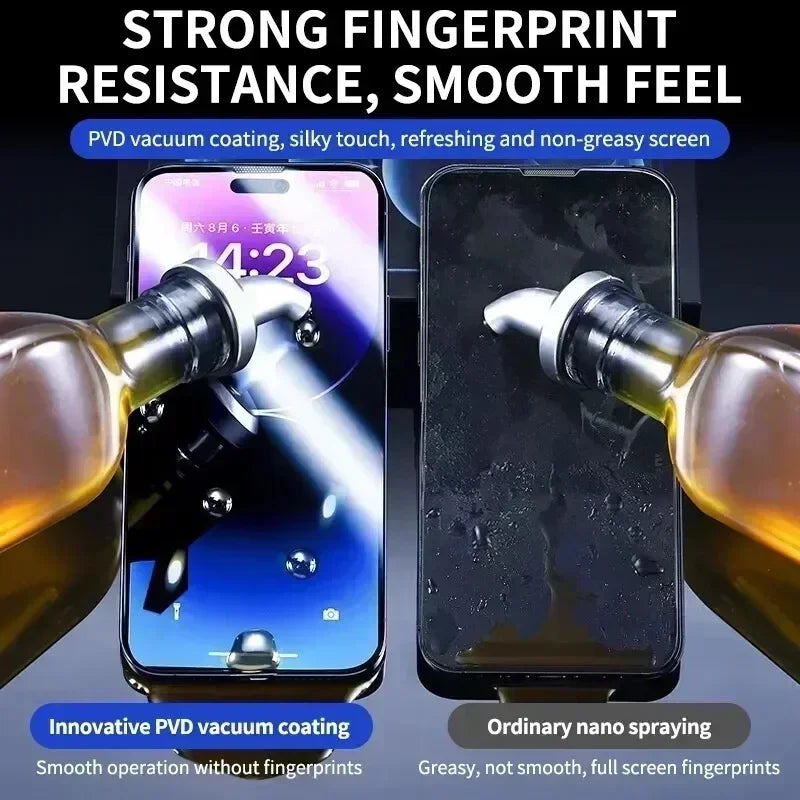 Oleophobic Screen Protector for iPhone - Dust-Free Easy Install Tempered Glass