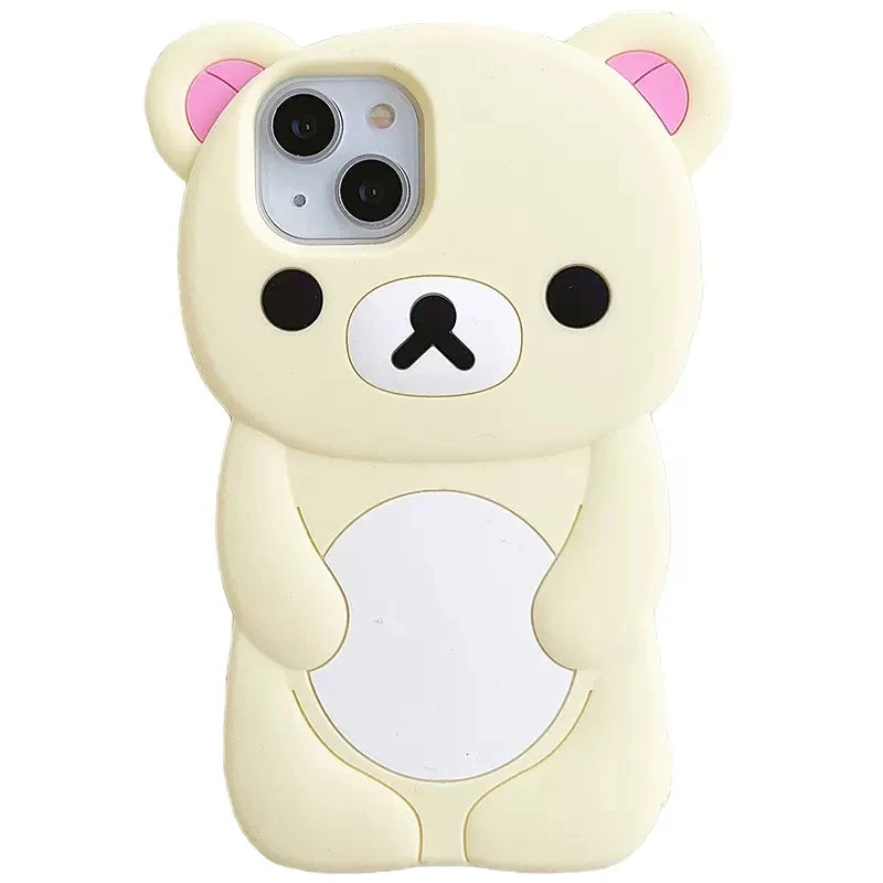 Rilakkuma Bear Silicone Case for iPhone - Cute Soft Cover for All Models
