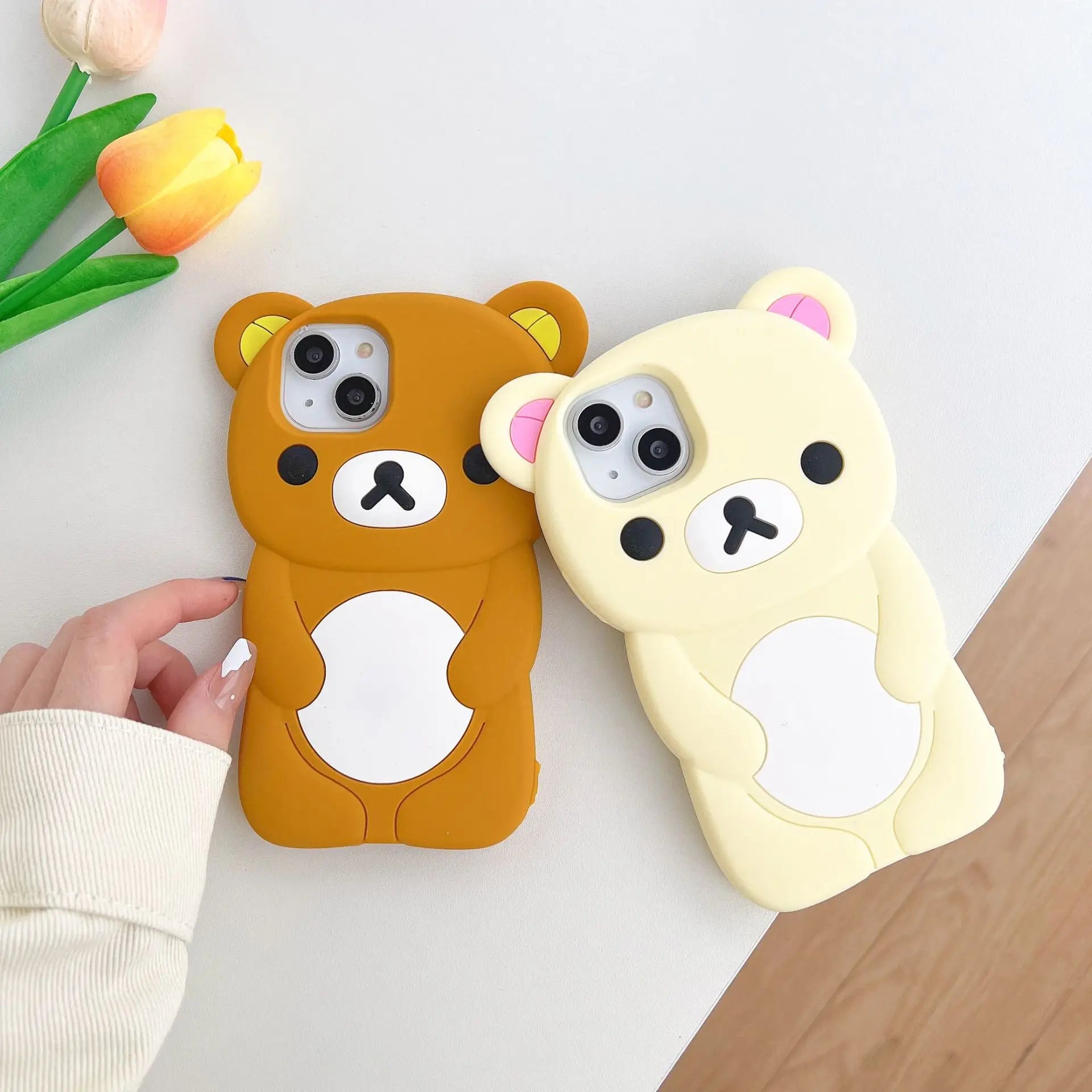 Rilakkuma Bear Silicone Case for iPhone - Cute Soft Cover for All Models