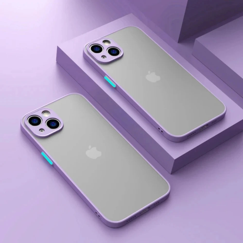 Shockproof Armor Matte Case for iPhone - Silicone Bumper Hard PC Back Cover
