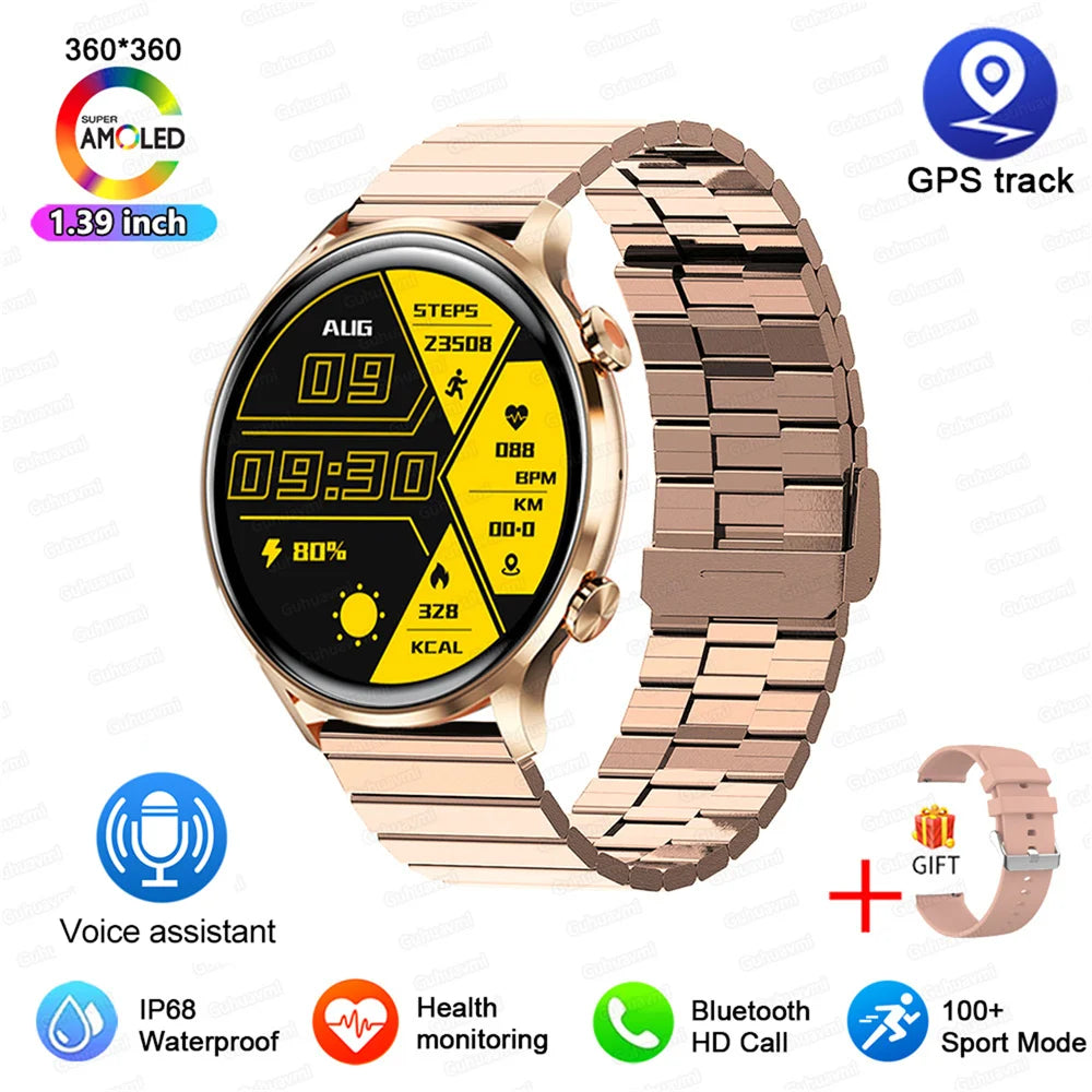 2025 AMOLED Smartwatch - Bluetooth Call, GPS, IP68 Waterproof, Android & iOS