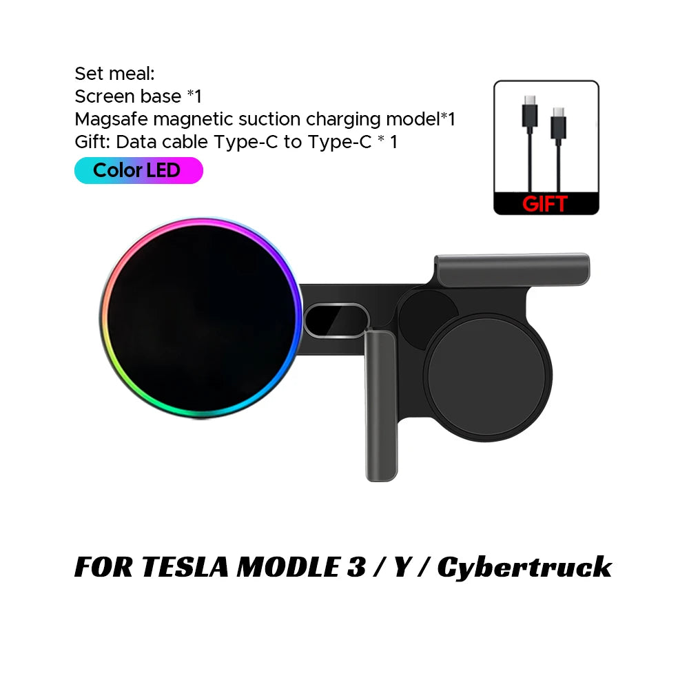 Tesla & BYD Magnetic Car Phone Mount - 15W MagSafe Wireless Charger