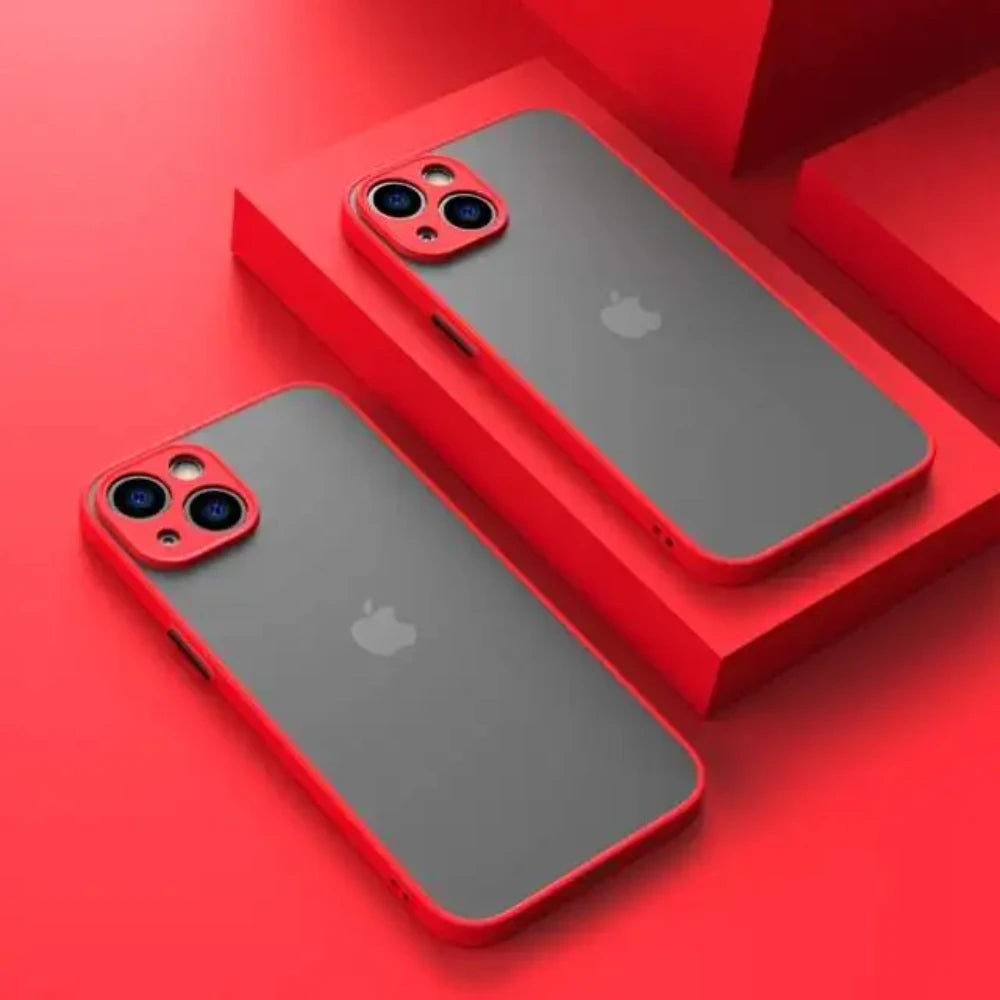 Shockproof Armor Matte Case for iPhone - Silicone Bumper Hard PC Back Cover