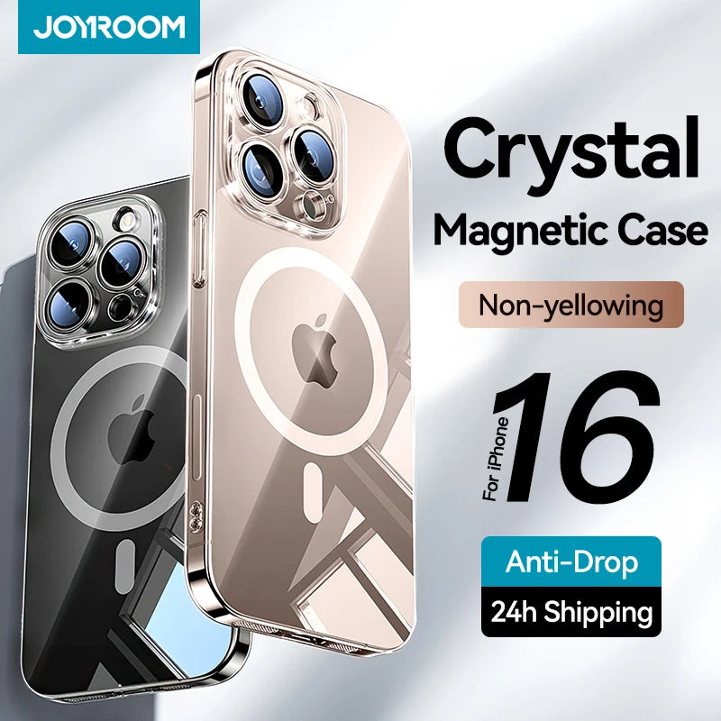 Joyroom Magnetic Clear Case for iPhone - Anti-Yellow MagSafe Wireless Charging Cover